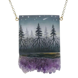 Necklace - Strata Crystal (Amethyst) by Fernworks
