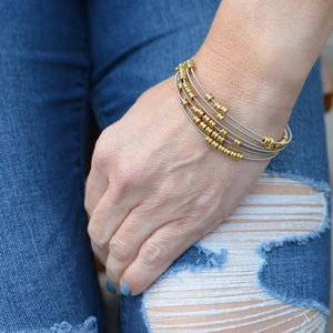 Bracelet - Fidget Bangle (Silver Brass) (M or L)by High Strung Studios