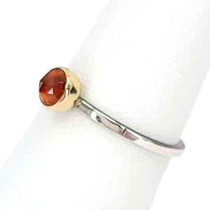 Ring - Size 7 - 5mm Garnet Notched Band (14k Gold, Sterling Silver, Garnet) by 314 Studio