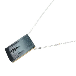 Necklace - Glitter Pines (Sterling Silver) by Fernworks