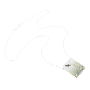 Necklace - Red Winged Blackbird (Sterling Silver) by Fernworks