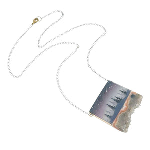 Necklace - Deep Woods Crystal (Gunmetal) by Fernworks