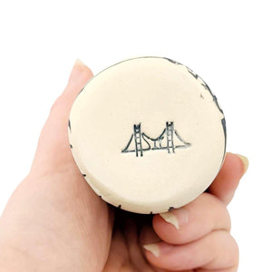 Vase - 6in Floral Cylinder with 22k Gold Solid Background (C) by Hsieh Clay SF