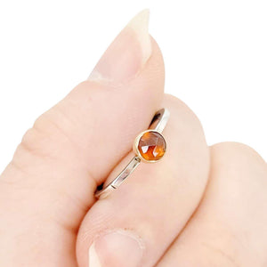 Ring - Size 7 - 5mm Garnet Notched Band (14k Gold, Sterling Silver, Garnet) by 314 Studio