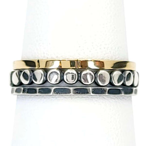 Ring - Size 5, 6.25, 7, 8 - Set of 3 Mixed Metal Stacking Rings (14k Gold, Sterling Silver) by 314 Studio