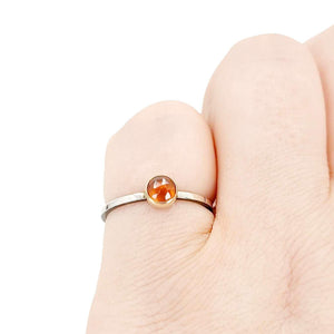 Ring - Size 7 - 5mm Garnet Notched Band (14k Gold, Sterling Silver, Garnet) by 314 Studio