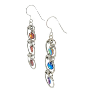 Earrings - Tripled Baseline Rainbow (Stainless Steel and Titanium) by Wraptillion