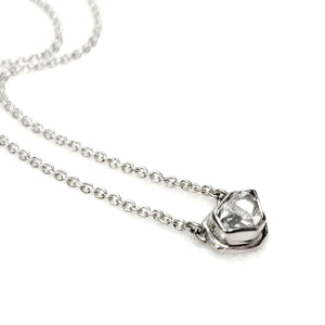 Necklace - East-West Glacier Mini Herkimer in Bright Sterling Silver by Storica Studio