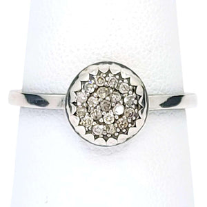 Ring - Size 8 - 8mm Pave Diamond Notched Band (Sterling Silver, Diamond) by 314 Studio