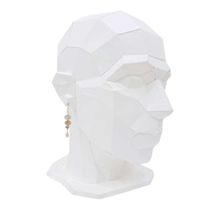 Earrings - Stacked Pebble Drops (Gray Moonstone, Chocolate Moonstone, Pearl) by Calliope Jewelry