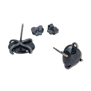 Earrings - Celeste Studs (Black Tourmaline) by Three Flames Silverworks