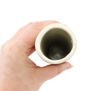 Vase - 8in Floral Cylinder with 22k Gold Accents by Hsieh Clay SF