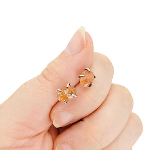 Earrings - Celeste Studs (Sunstone) by Three Flames Silverworks