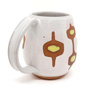 Mug - Mid-Century Modern in White and Yellow by Fern Street Pottery