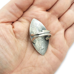 Ring - Size 9 - Tectonic Vesica Ruby by Una Barrett