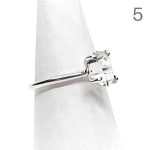 Ring - Size 5,7 - Mini Horizontal Herkimer in Bright Sterling Silver by Storica Studio