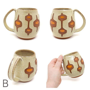 Mug - Mid-Century Modern in Sand and Orange by Fern Street Pottery