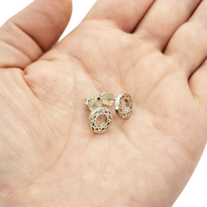 Earrings - Small Brilliant Cut Shiny Sterling Posts by La Objeteria