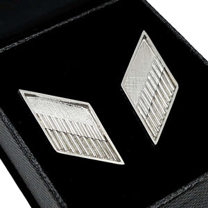 Cufflinks - Chevron in Bright Sterling Silver by Dana C. Fear