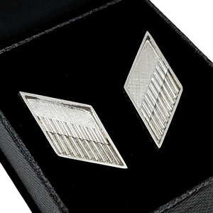 Cufflinks - Chevron in Bright Sterling Silver by Dana C. Fear