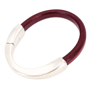 Bracelet - Red Leather Breakaway (Assorted Metals) by Diana Kauffman Designs