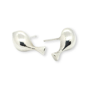 Earrings - Lg Mr. Tweet Bird Polished Silver Posts by La Objeteria