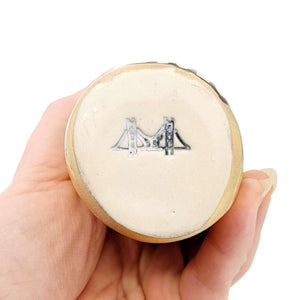 Vase - 6in Floral Cylinder with 22k Gold Solid Background (B) by Hsieh Clay SF