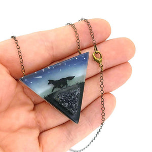 Necklace - Druzy Fox (Brass) by Fernworks