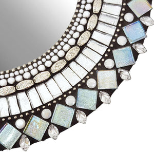 Mosaic Mirror - 10in Round (Frost) by Zetamari Mosaic Artworks