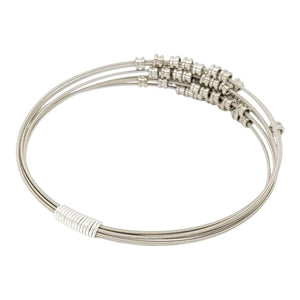 Bracelet - Fidget Bangle (Silver) (M or L) by High Strung Studios