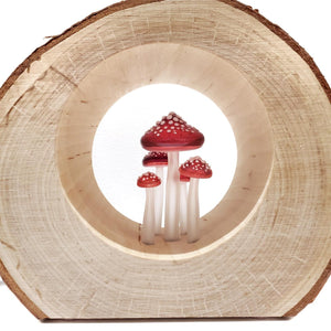 zLamp - Small Birch Circle (Red Mushrooms) by Sage Studios
