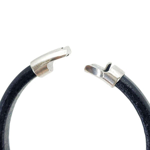 Bracelet - Classic (Black Leather, Silver) by Diana Kauffman