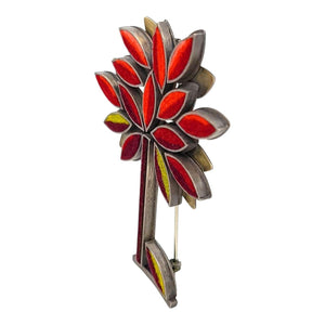 Brooch Pin - Autumn Perfect Tree in Hot Earth by Michele A. Friedman