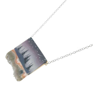 Necklace - Deep Woods Crystal (Gunmetal) by Fernworks