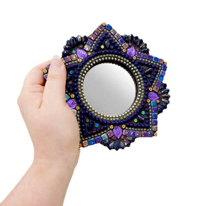 Mosaic Mirror - 7in OOAK Mandala (Magic Purple) by Zetamari Mosaic Artworks