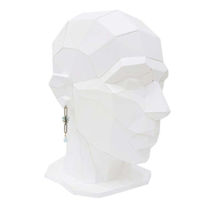 Earrings - Long Chain Post Dangles (Larimar, Pearl) by Calliope Jewelry