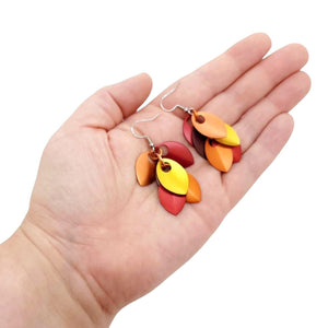 Earrings - Short Leafy Cascade (Autumn Leaves) by Rebeca Mojica