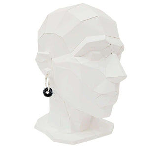 Earrings - Ceramic Ring Hoops (Black Sea) by Diana Kauffman