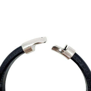 Bracelet - Stingray (Black Leather, Silver) by Diana Kauffman