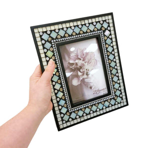 Mosaic Picture Frame - 5x7in (Sea Sparkle) by Zetamari Mosaic Artworks