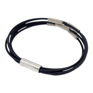 Bracelet - M - Arpeggio Leather (Black) by High Strung Studios