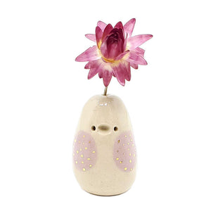 Figurine - Lucky Potato Bud Vase (Single Hole, Lilac Cheeks, Tall) by The Pottery Parade