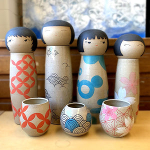 Kokeshi Jar - XXL - Cheerful Sakura (OOAK) by Jennifer Fujimoto Collection