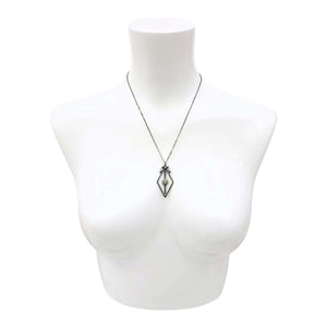 Necklace - Pave Open Frame Diamond Pendant (Sterling Silver, Diamond, Labradorite) by 314 Studio