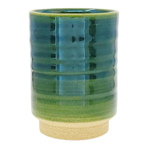 Cup - Large Green Seto-Yaki Oribe by Asemi Co.