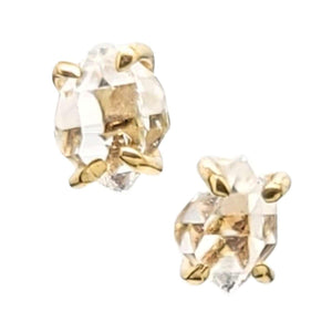 Earrings - Classic 5-6mm Herkimer Studs in 14k Yellow Gold by Storica Studio