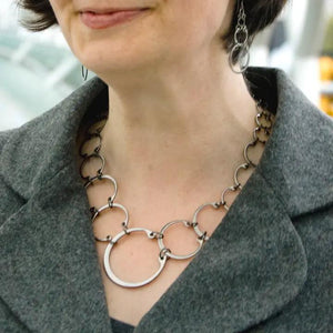 Necklace - Graduated (Stainless Steel and Titanium) by Wraptillion