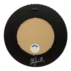 Mosaic Mirror - 10in Round (Aquamarine Leaf) by Zetamari Mosaic Artworks