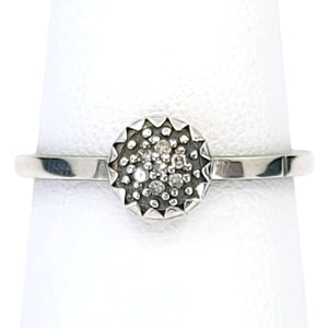 Ring - Size 7.5 - 6mm Pave Diamond Notched Band (Sterling Silver, Diamond) by 314 Studio