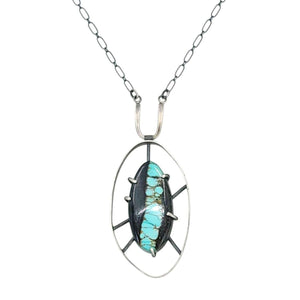 Necklace - Wayfinder (Bao Canyon Turquoise) by Three Flames Silverworks